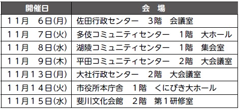 30説明会日程・会場一覧